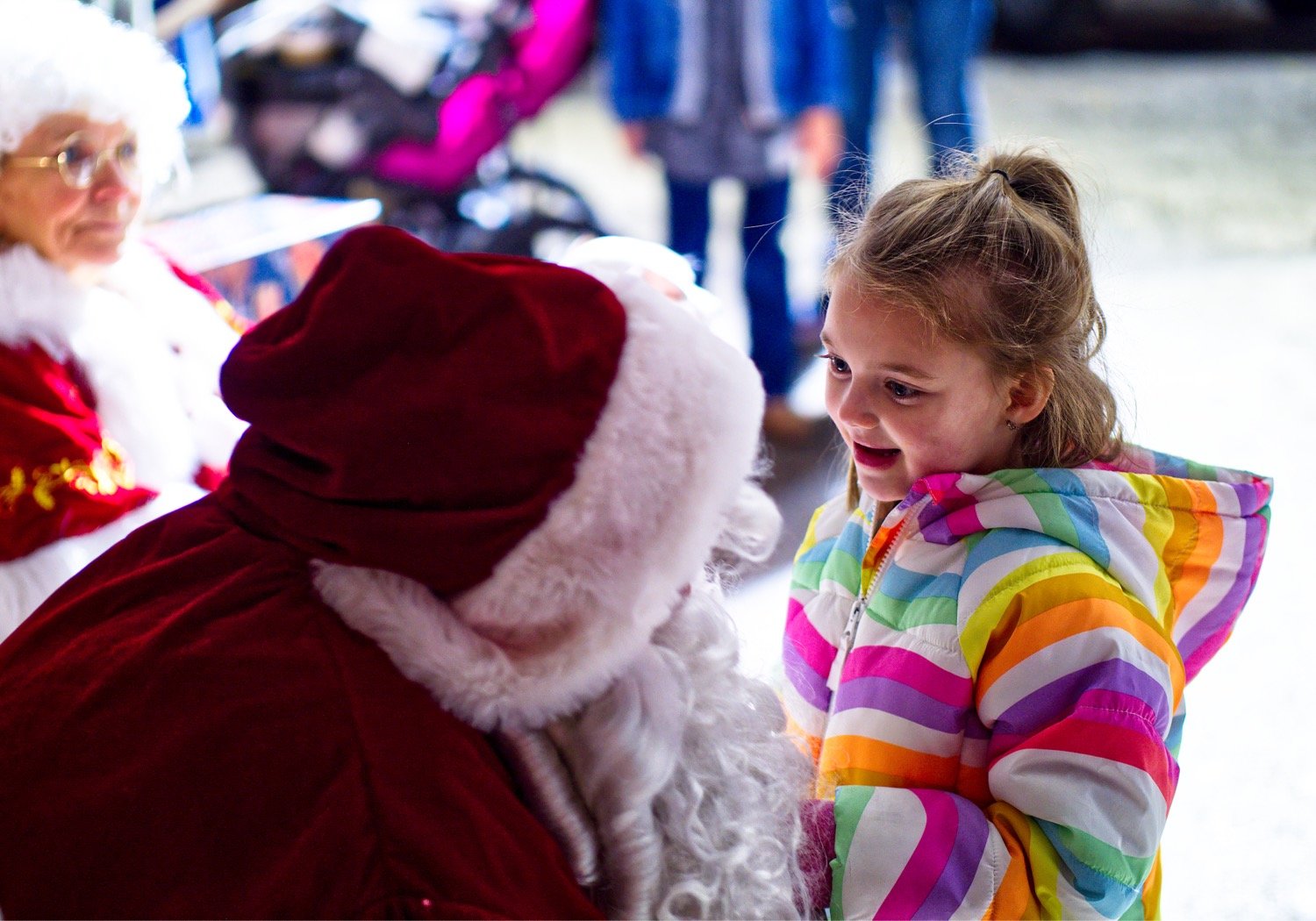 Kenley Deraad of Hawkins lets Santa know what she wants for Christmas at Quitman's 3rd annual Hometown Christmas event. [hometown Xmas highlights]